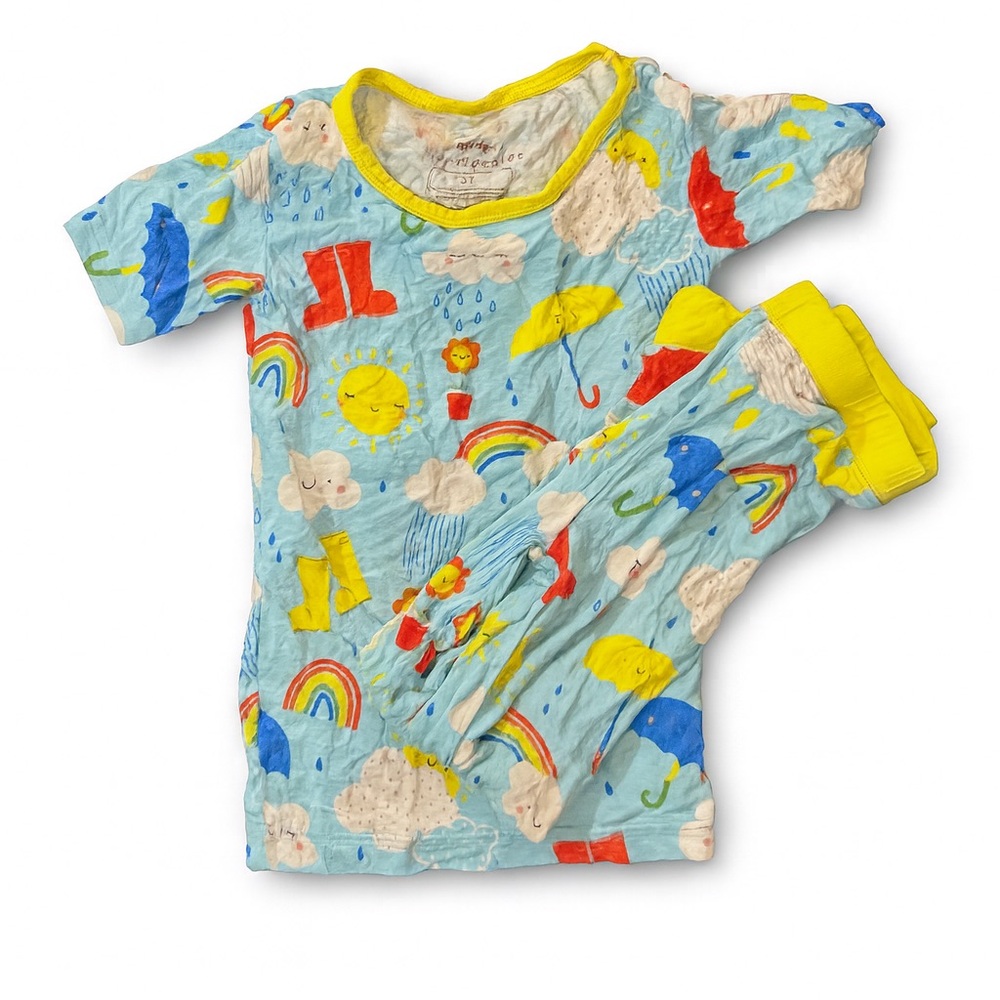 🌈 Little Sleepies “Sun Showers” Short Sleeve Pajama Set (3T)